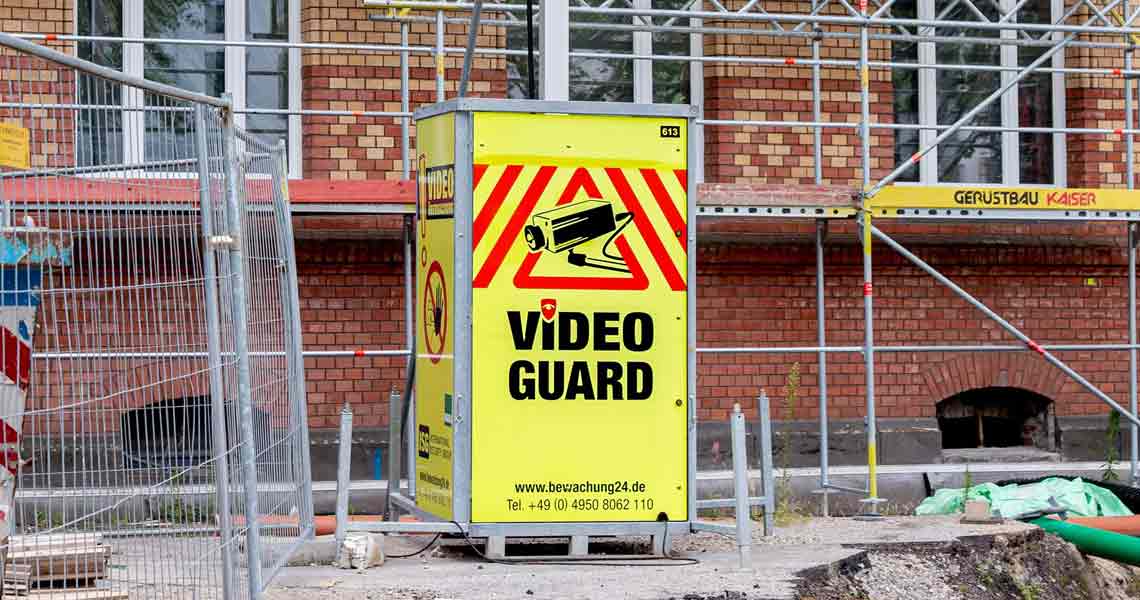 Surveillance camera secures construction site